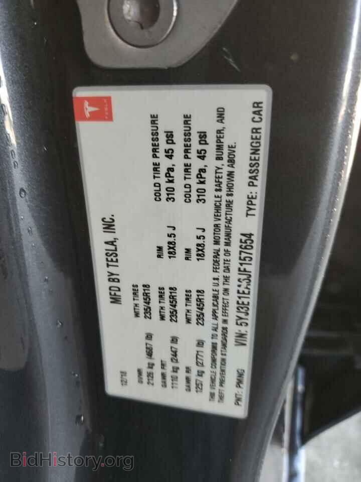 2018 TESLA MODEL 3 - VIN: 5YJ3E1EA6JF157654 - Фото 12