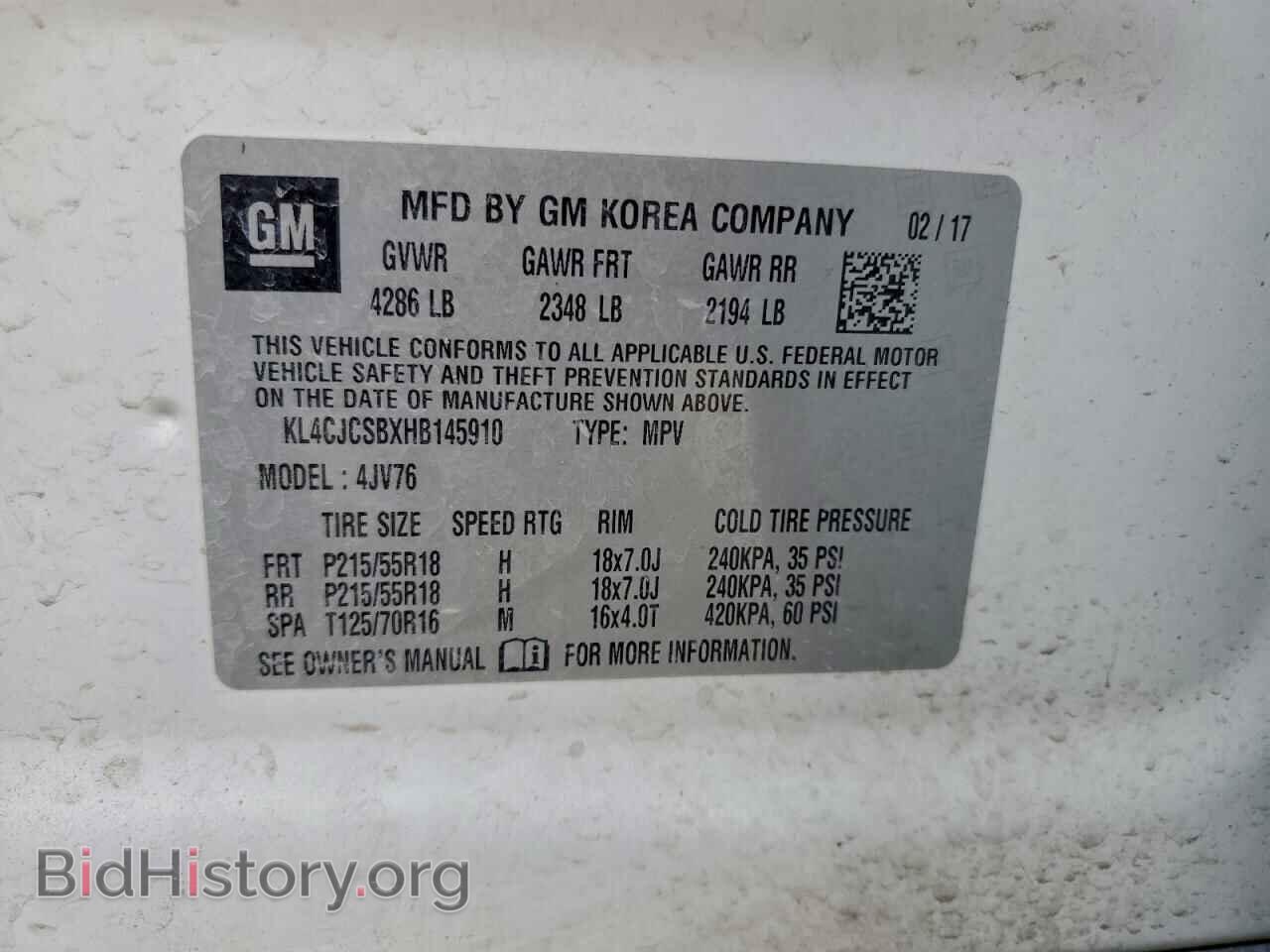 2017 BUICK ENCORE - VIN: KL4CJCSBXHB145910 - Photo 13