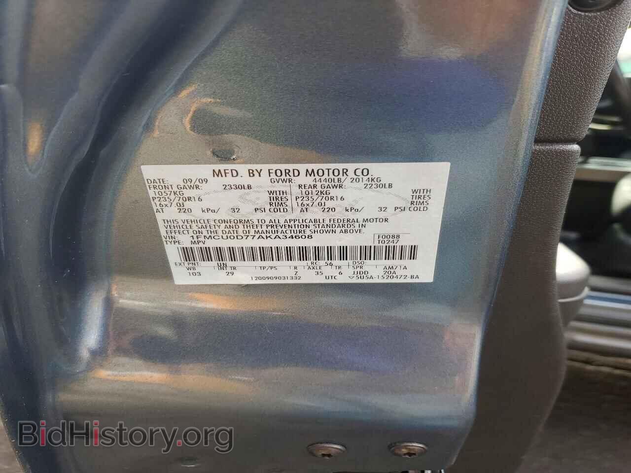 2010 FORD ESCAPE - VIN: 1FMCU0D77AKA34608 - Фото 12