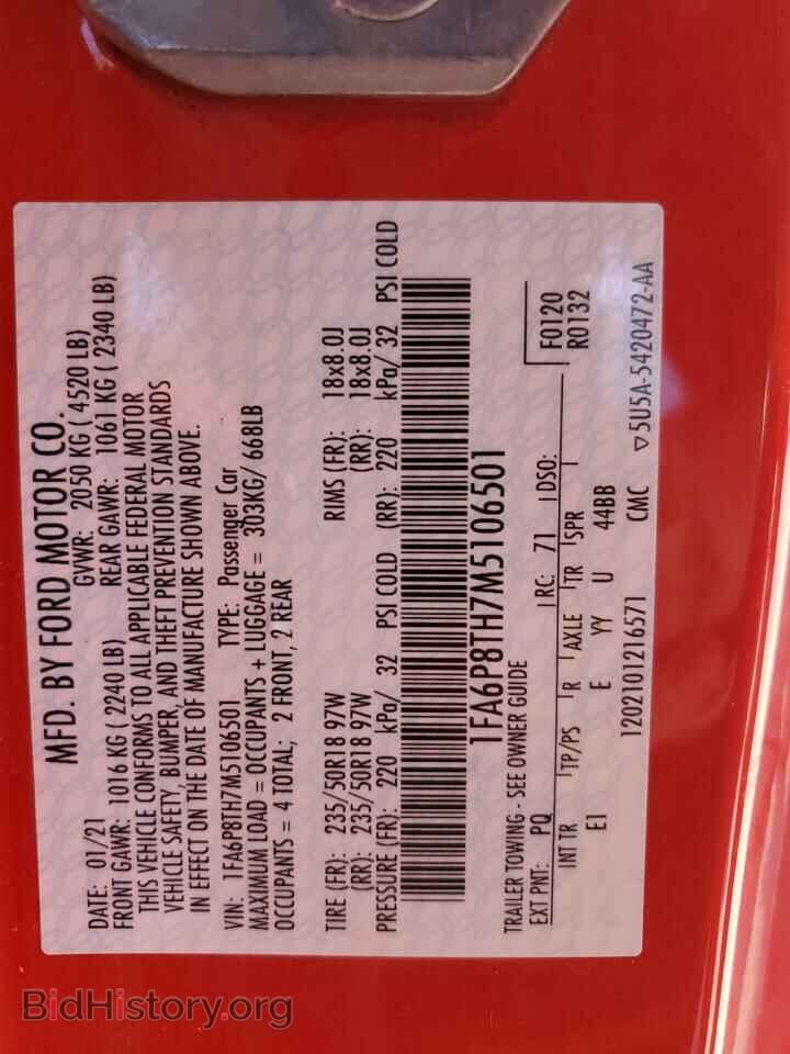 2021 FORD ALL Models - VIN: 1FA6P8TH7M5106501 - Photo 12