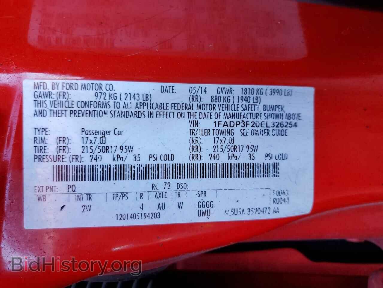 2014 FORD FOCUS - VIN: 1FADP3F20EL326254 - Фото 12