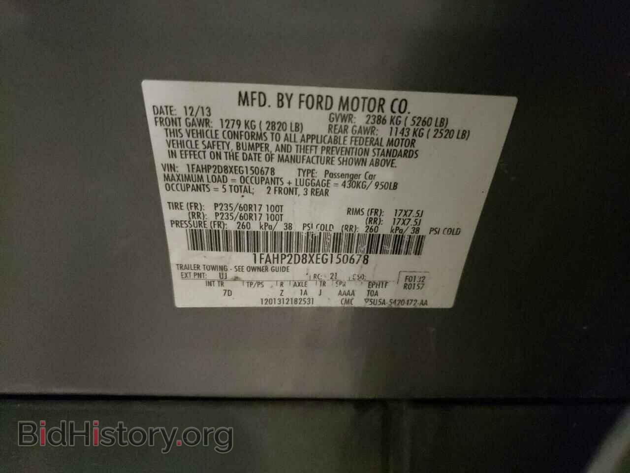 2014 FORD TAURUS - VIN: 1FAHP2D8XEG150678 - Фото 12