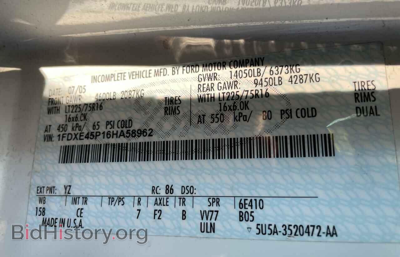 2006 FORD ALL Models - VIN: 1FDXE45P16HA58962 - Фото 10