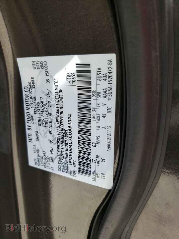2006 FORD EXPLORER - VIN: 1FMEU64EX6UA61324 - Фото 13