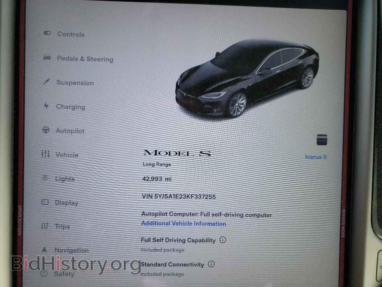 2019 TESLA MODEL S - VIN: 5YJSA1E23KF337255 - Photo 9