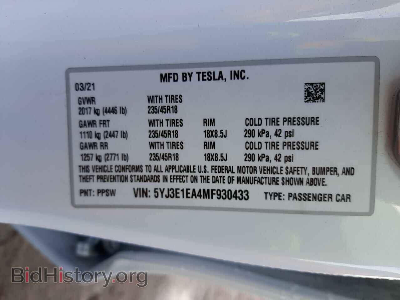 2021 TESLA MODEL 3 - VIN: 5YJ3E1EA4MF930433 - Photo 12