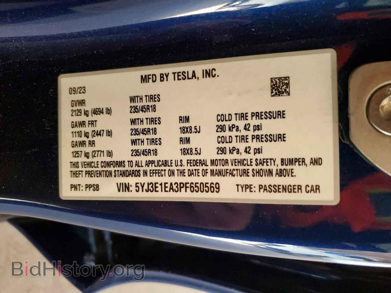 2023 TESLA MODEL 3 - VIN: 5YJ3E1EA3PF650569 - Photo 12