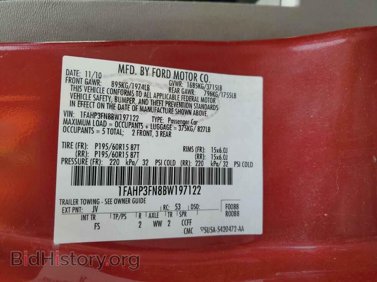2011 FORD FOCUS - VIN: 1FAHP3FN8BW197122 - Фото 12