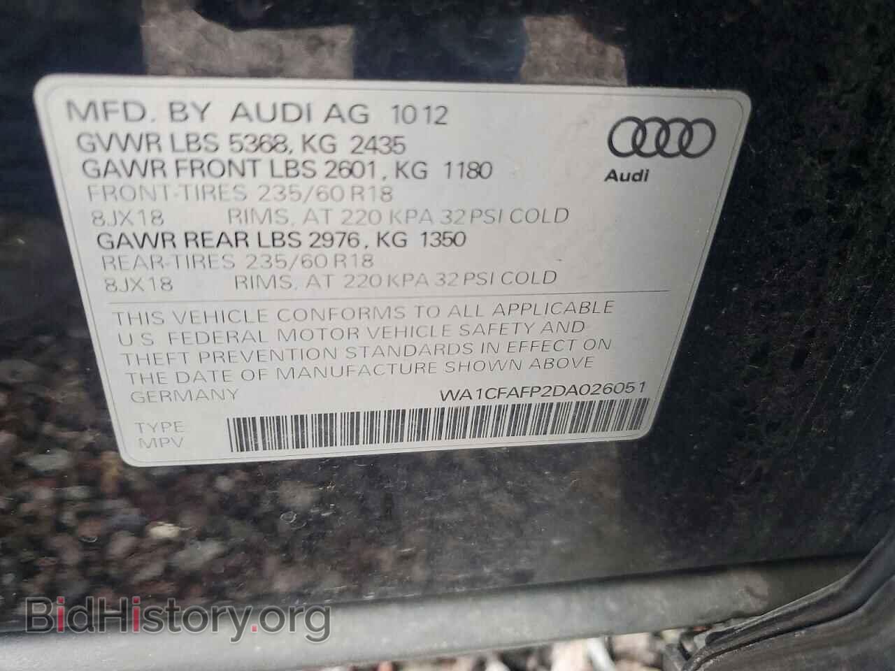 2013 AUDI Q5 - VIN: WA1CFAFP2DA026051 - Photo 13