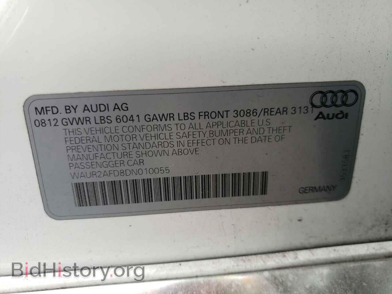 2013 AUDI A8 - VIN: WAUR2AFD8DN010055 - Фото 12