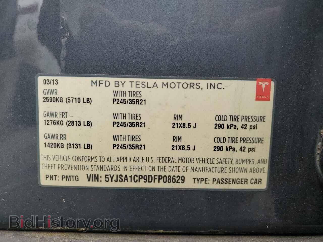 2013 TESLA MODEL S - VIN: 5YJSA1CP9DFP08629 - Photo 12