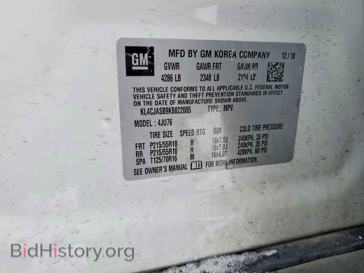 2019 BUICK ENCORE - VIN: KL4CJASB9KB822005 - Photo 13