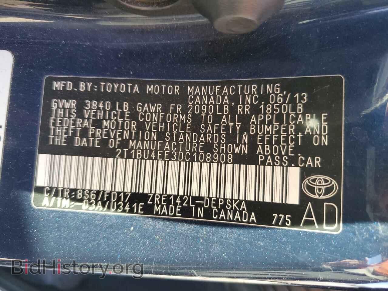 2013 TOYOTA COROLLA - VIN: 2T1BU4EE3DC108908 - Photo 12