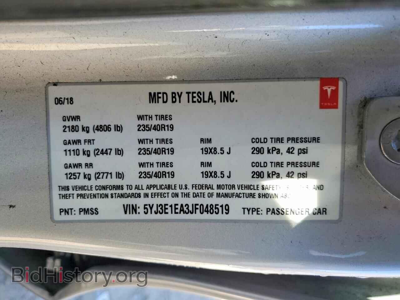 2018 TESLA MODEL 3 - VIN: 5YJ3E1EA3JF048519 - Photo 12