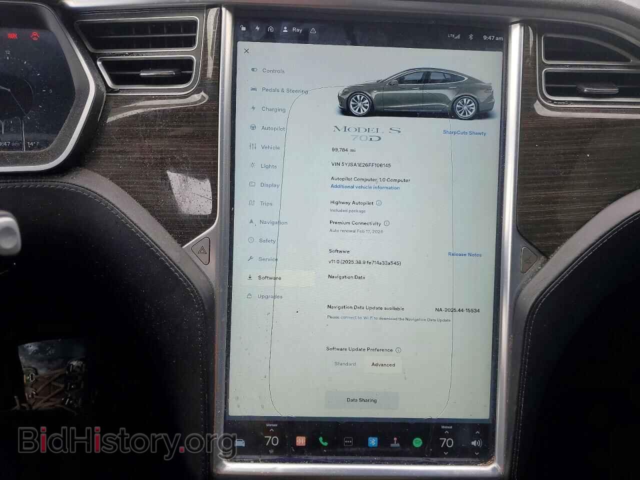 2015 TESLA MODEL S - VIN: 5YJSA1E26FF106145 - Фото 9