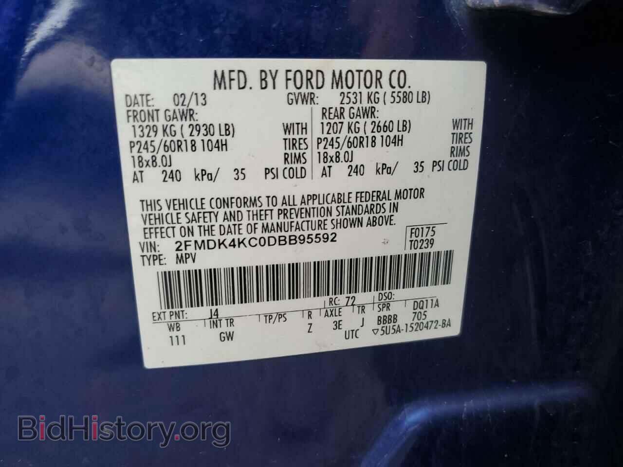 2013 FORD EDGE - VIN: 2FMDK4KC0DBB95592 - Photo 13