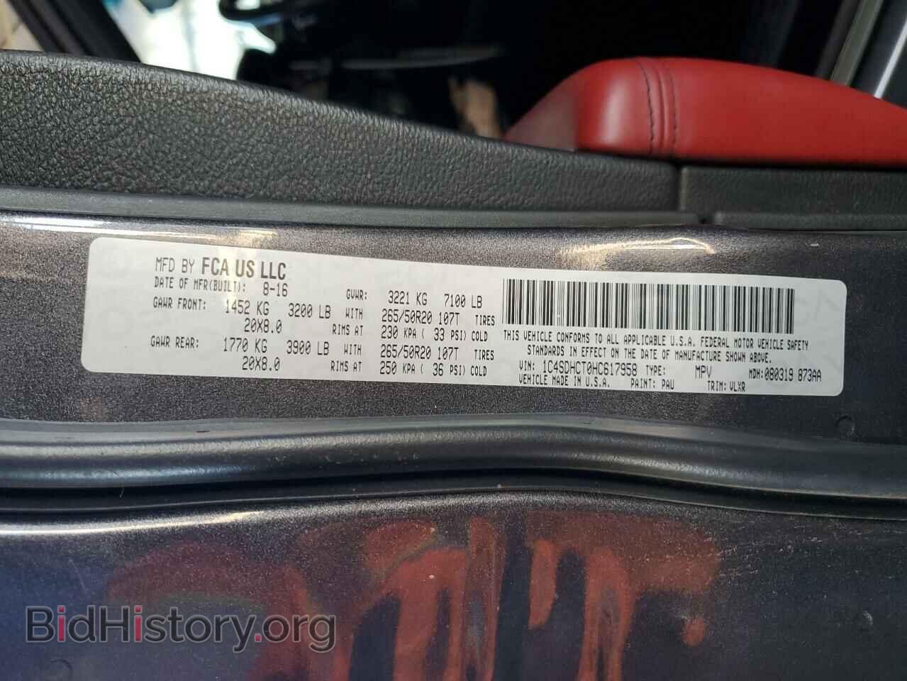 2017 DODGE DURANGO - VIN: 1C4SDHCT0HC617958 - Photo 13