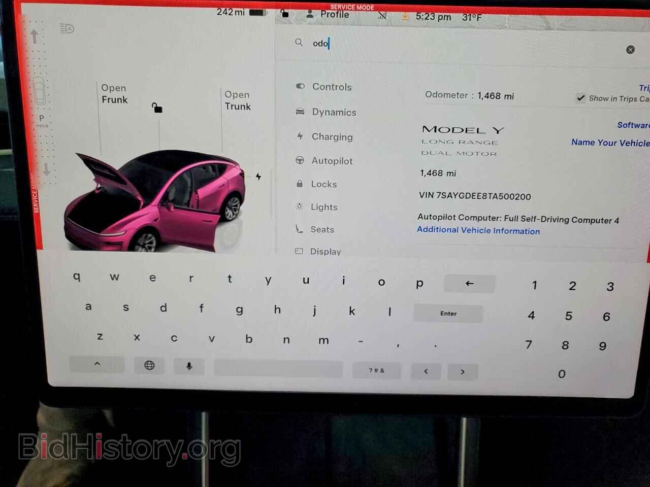 2026 TESLA MODEL Y - VIN: 7SAYGDEE8TA500200 - Фото 9