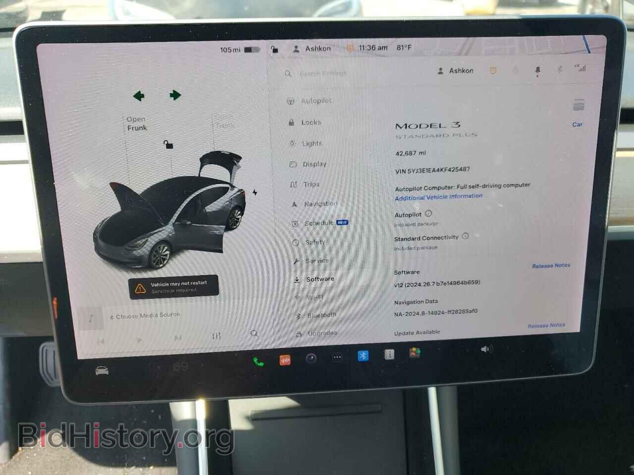 2019 TESLA MODEL 3 - VIN: 5YJ3E1EA4KF425487 - Фото 9