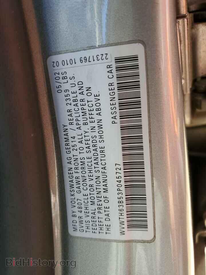 2003 VOLKSWAGEN PASSAT - VIN: WVWTH63B53P045727 - Фото 12