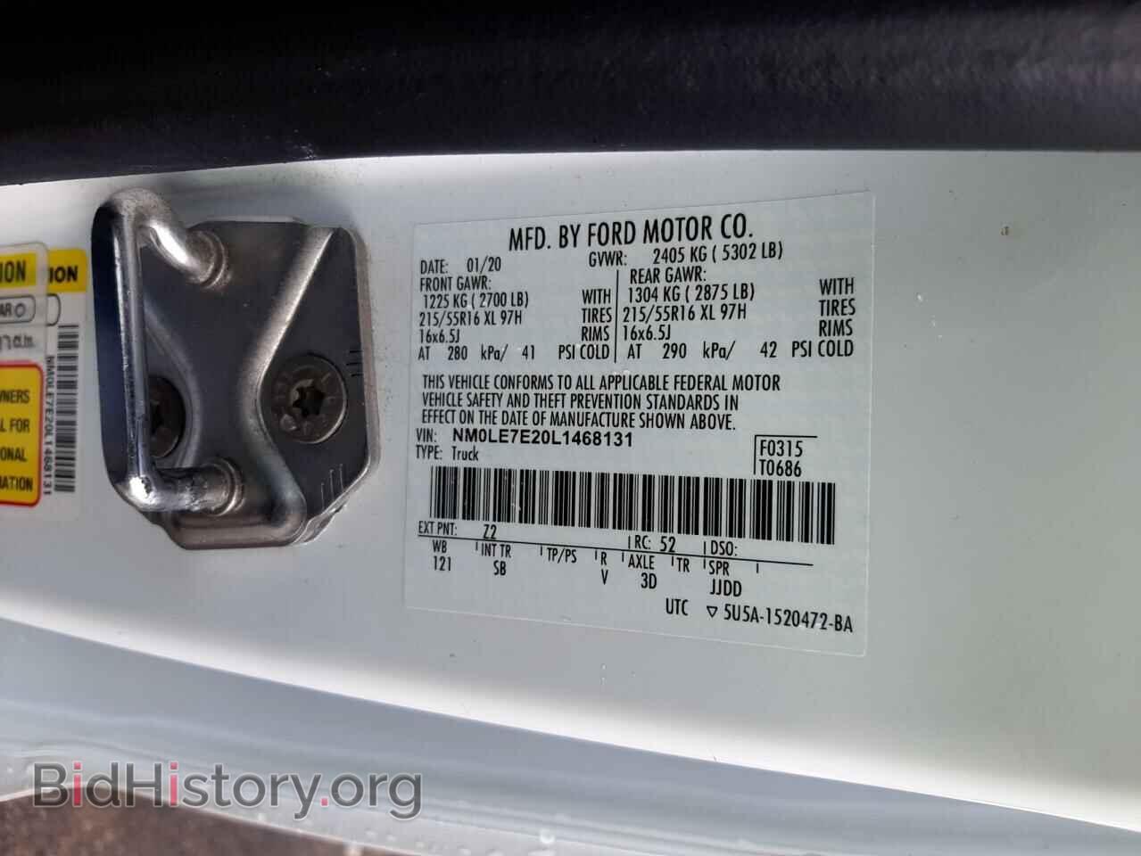 2020 FORD TRANSIT - VIN: NM0LE7E20L1468131 - Фото 13
