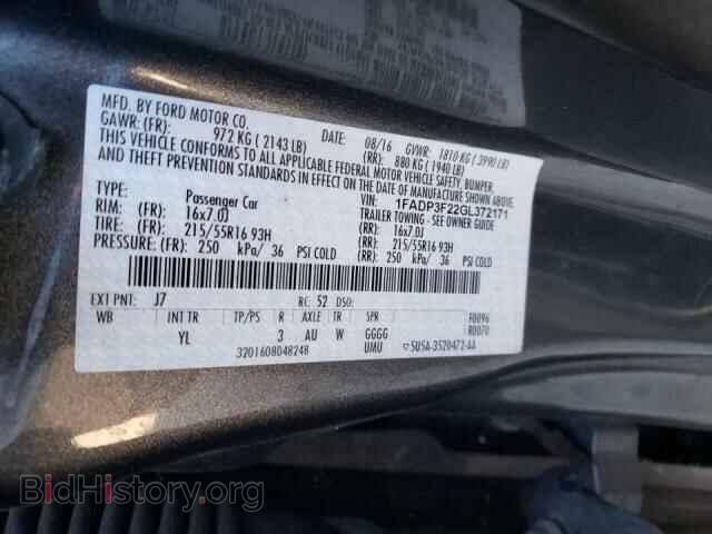 2016 FORD FOCUS - VIN: 1FADP3F22GL372171 - Фото 10