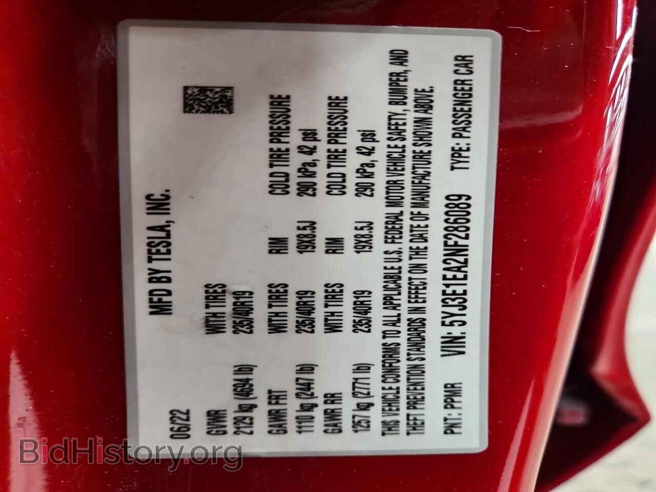 2022 TESLA MODEL 3 - VIN: 5YJ3E1EA2NF286089 - Photo 12