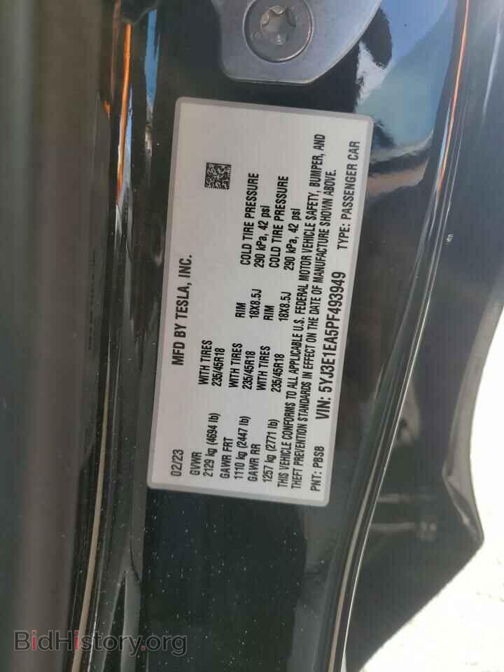 2023 TESLA MODEL 3 - VIN: 5YJ3E1EA5PF493949 - Фото 13