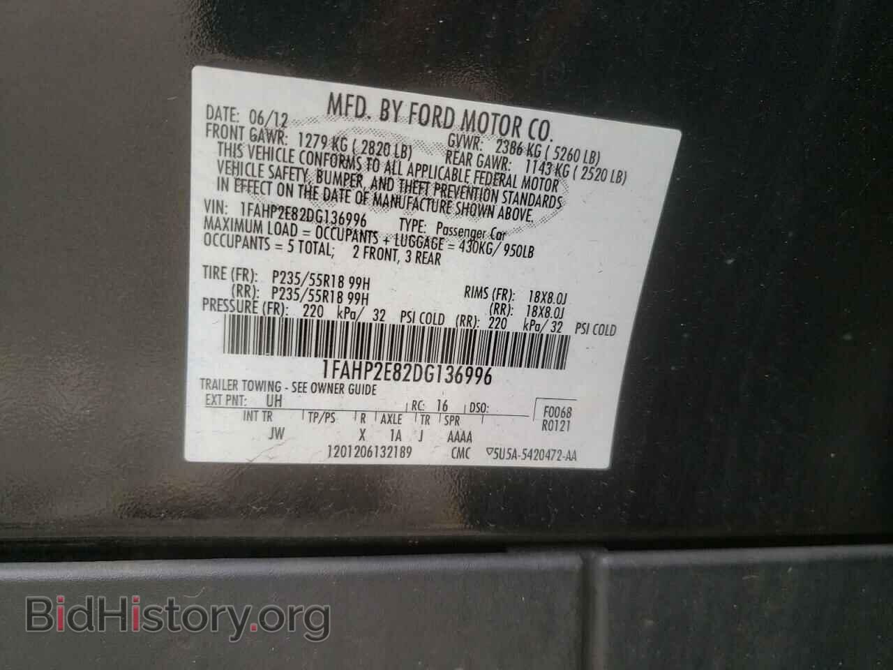 2013 FORD TAURUS - VIN: 1FAHP2E82DG136996 - Photo 12