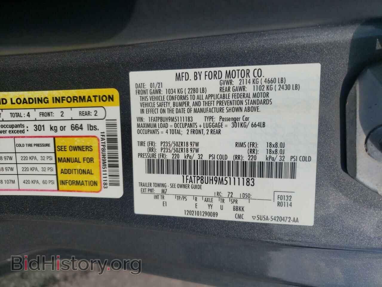 2021 FORD ALL Models - VIN: 1FATP8UH9M5111183 - Photo 12