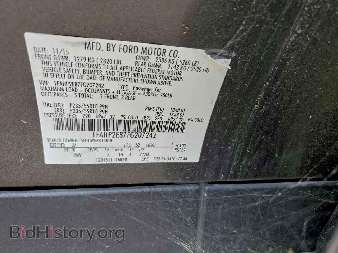 2015 FORD TAURUS - VIN: 1FAHP2E87FG207242 - Photo 12