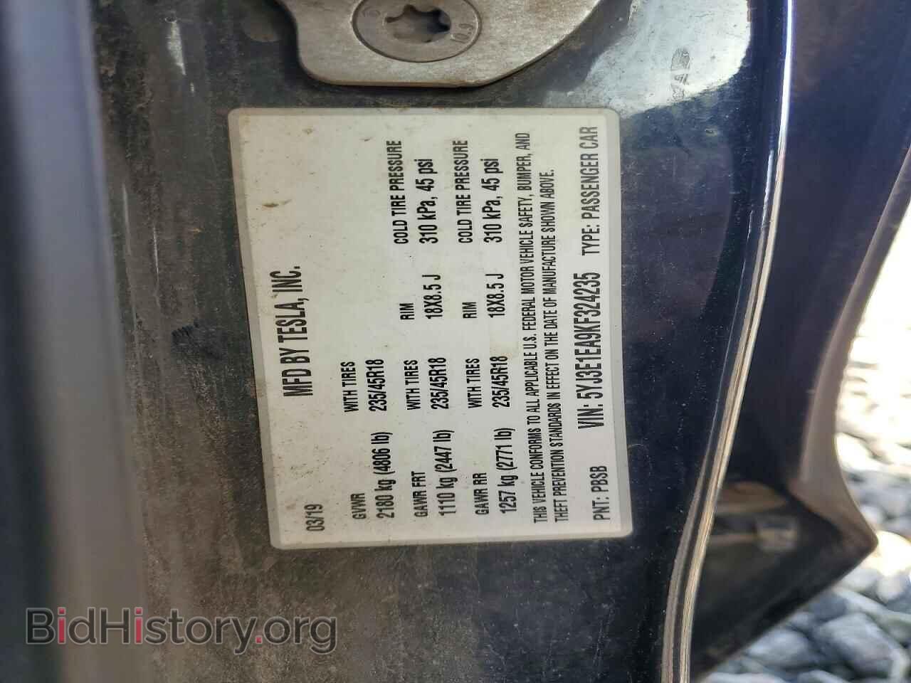 2019 TESLA MODEL 3 - VIN: 5YJ3E1EA9KF324235 - Photo 12