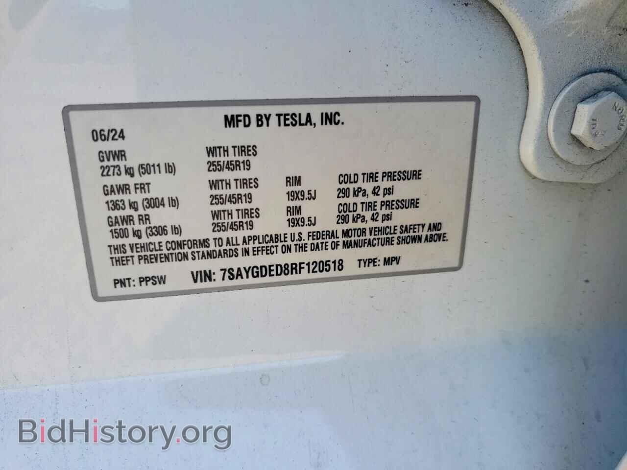 2024 TESLA MODEL Y - VIN: 7SAYGDED8RF120518 - Фото 13