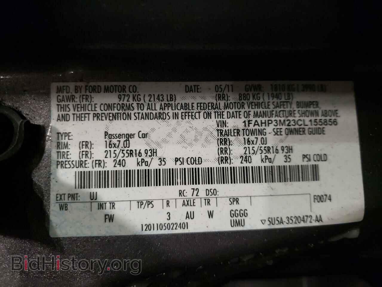 2012 FORD FOCUS - VIN: 1FAHP3M23CL155856 - Фото 12