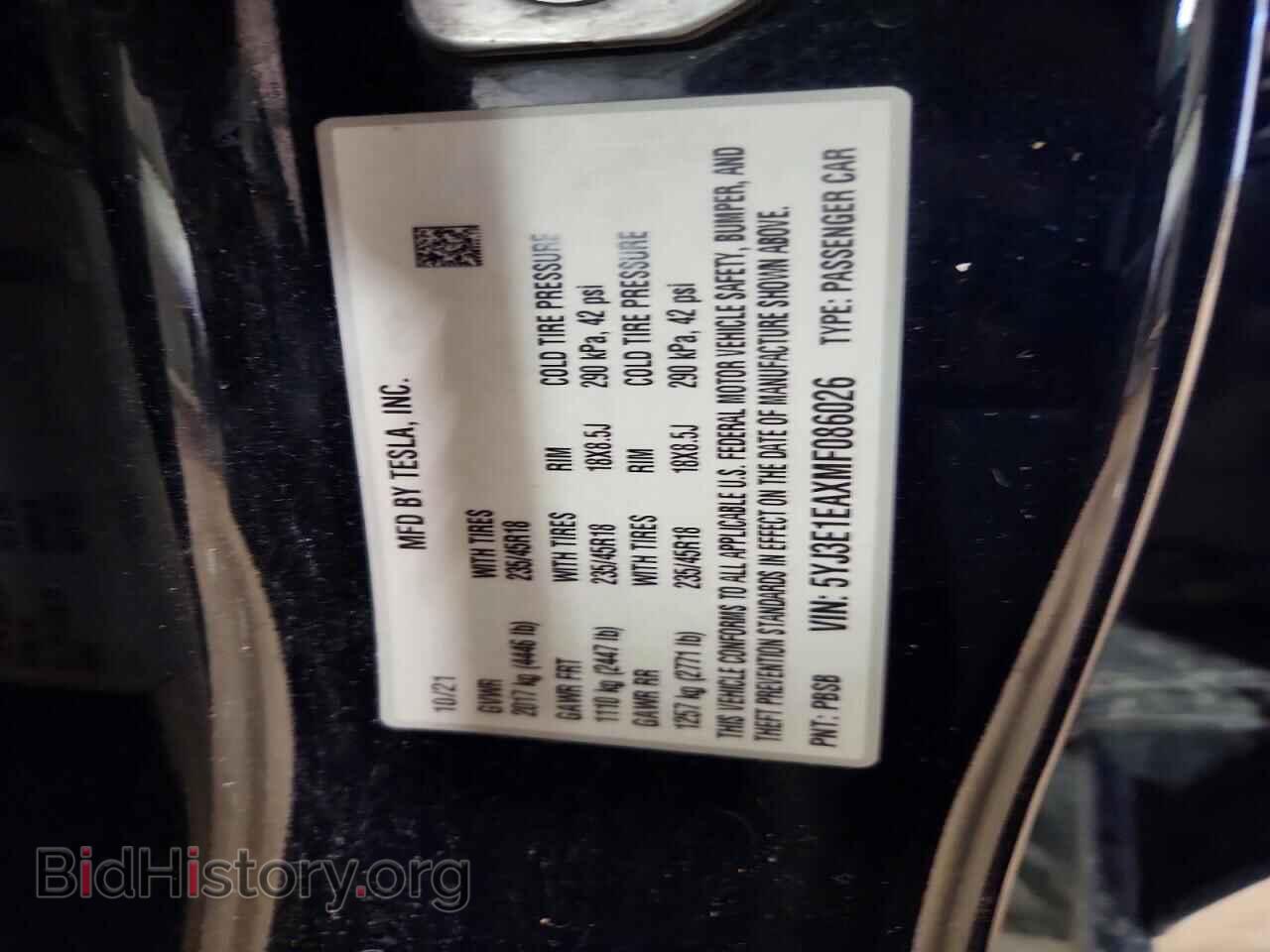 2021 TESLA MODEL 3 - VIN: 5YJ3E1EAXMF086026 - Photo 12