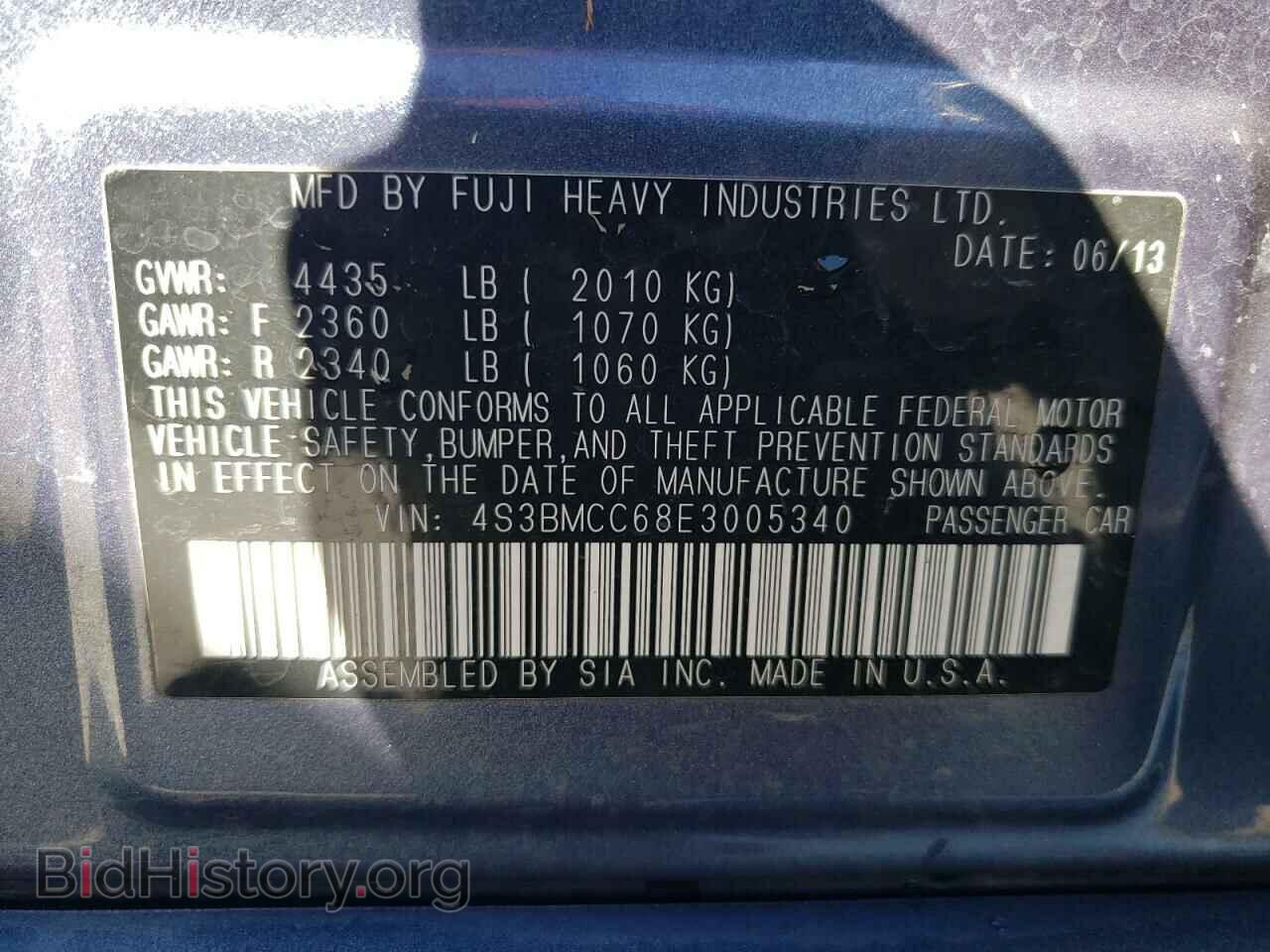 2014 SUBARU LEGACY - VIN: 4S3BMCC68E3005340 - Фото 12