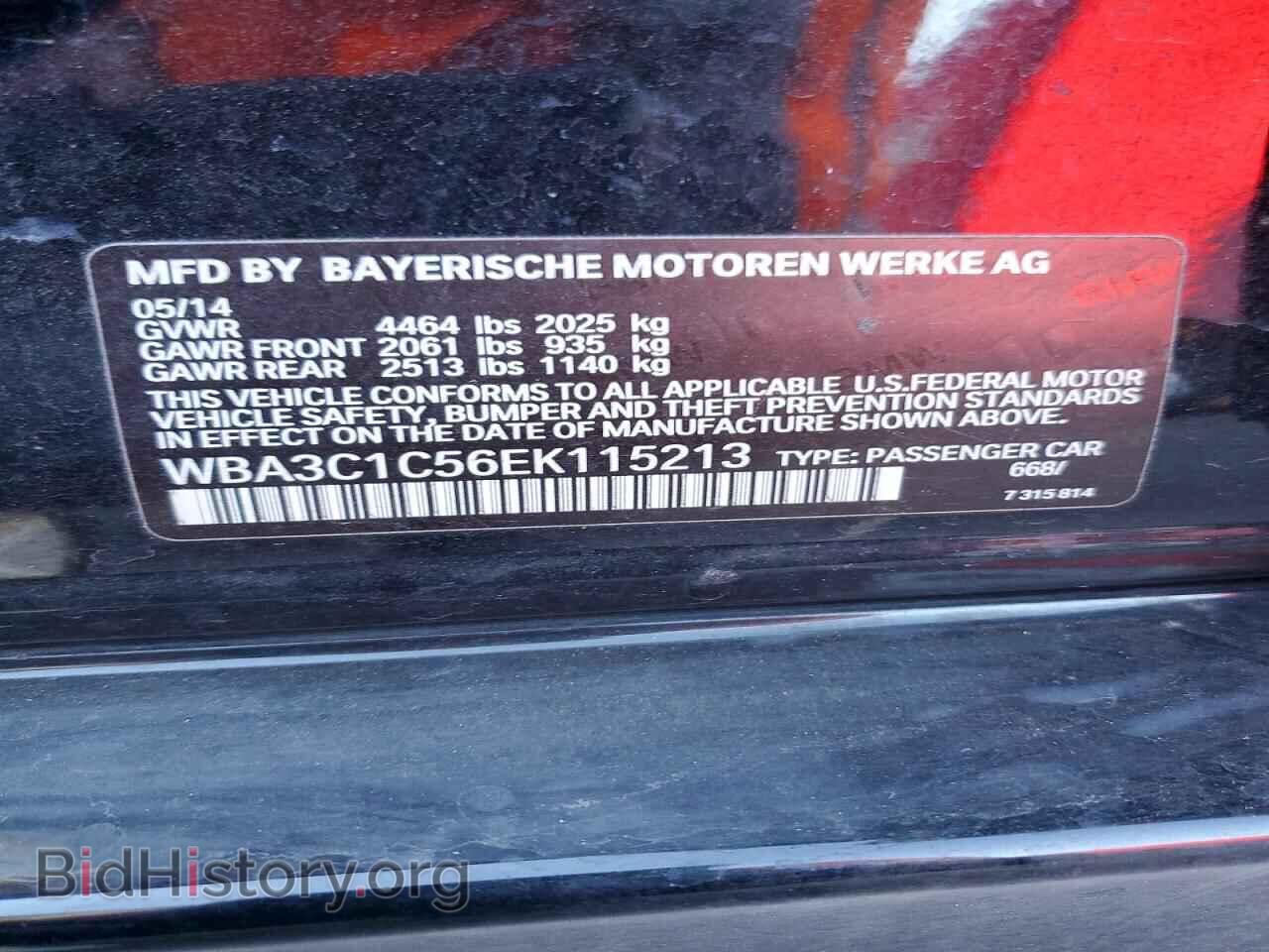 2014 BMW 3 SERIES - VIN: WBA3C1C56EK115213 - Фото 12