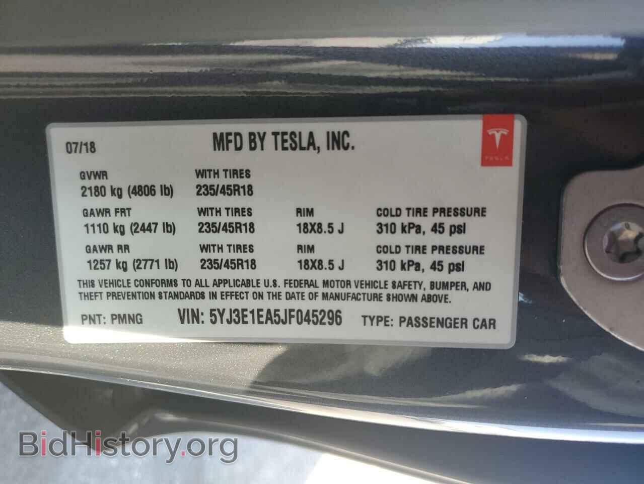 2018 TESLA MODEL 3 - VIN: 5YJ3E1EA5JF045296 - Photo 13