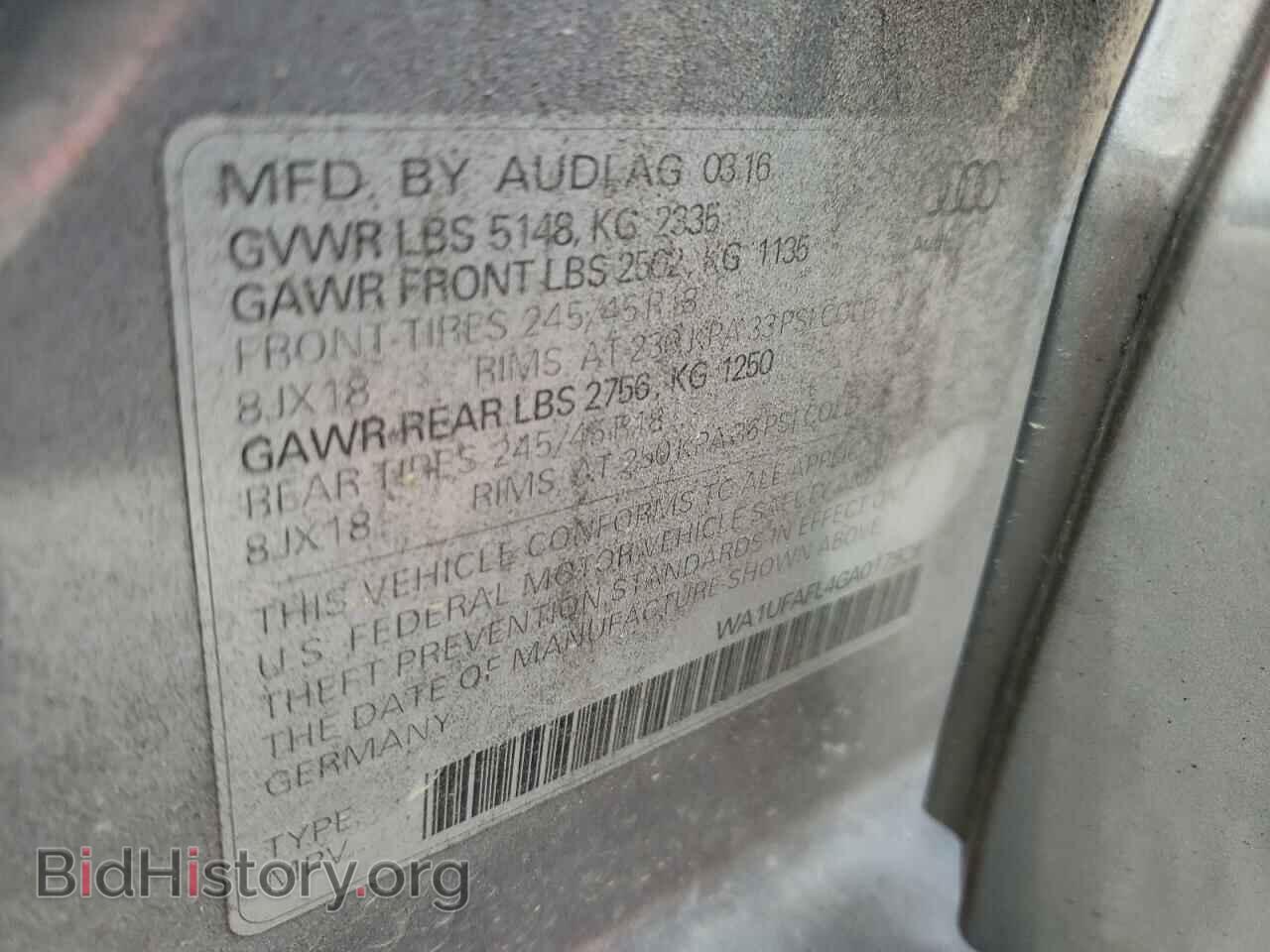2016 AUDI A4 - VIN: WA1UFAFL4GA017938 - Фото 13