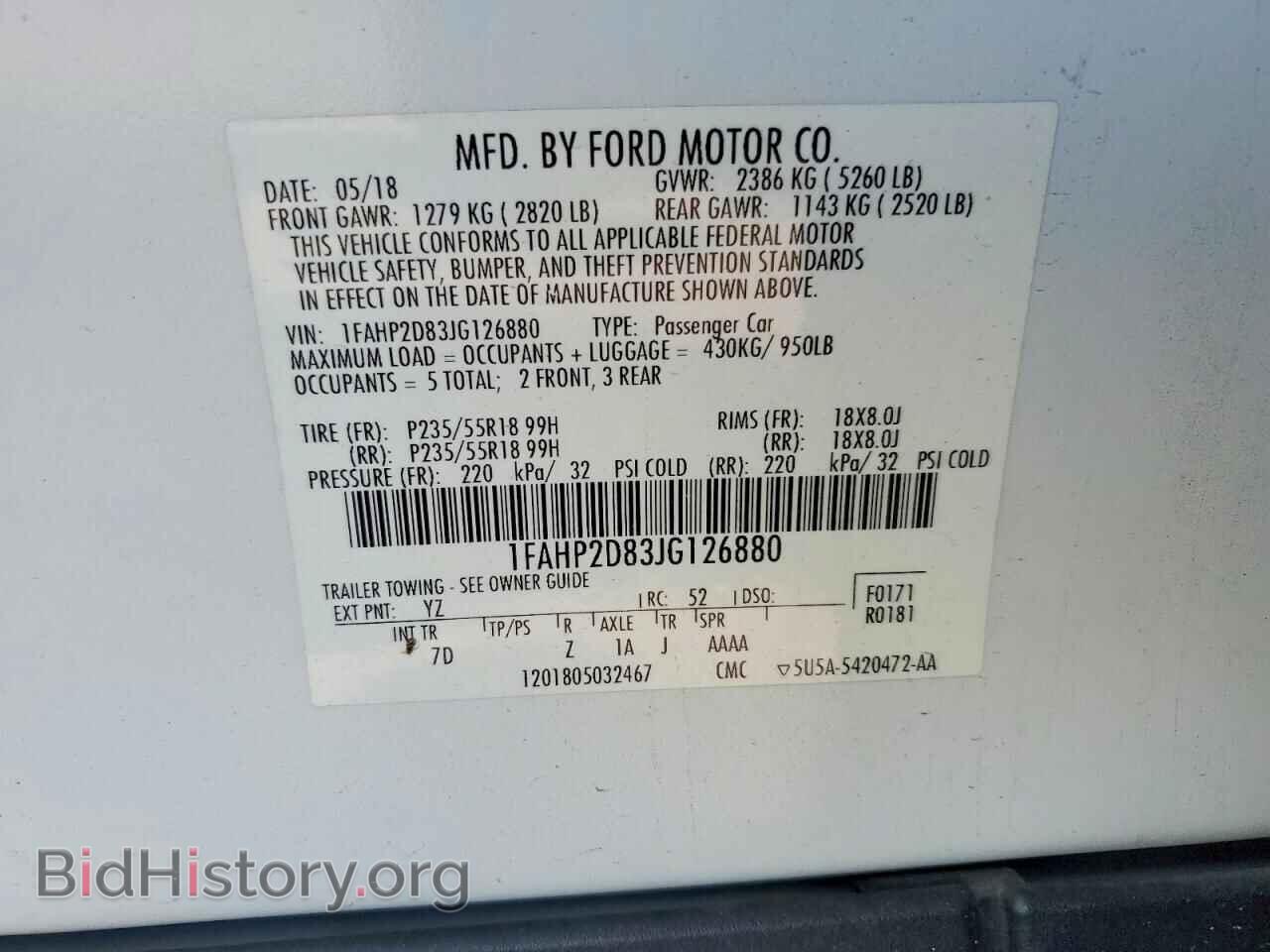 2018 FORD TAURUS - VIN: 1FAHP2D83JG126880 - Фото 12