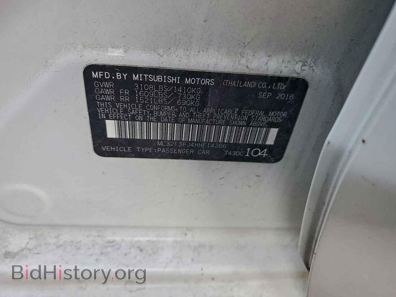 2017 MITSUBISHI MIRAGE - VIN: ML32F3FJ4HHF14266 - Фото 12