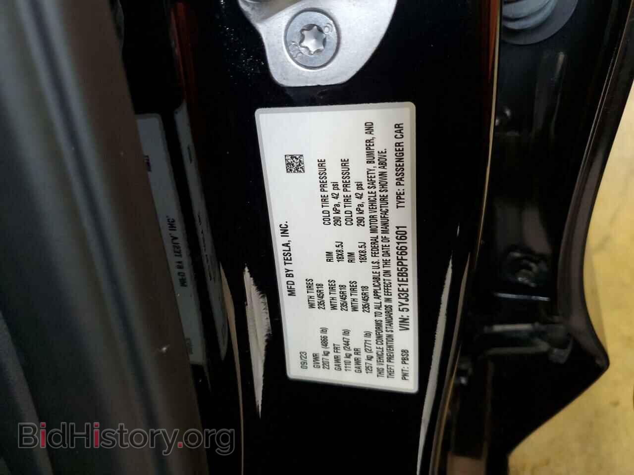 2023 TESLA MODEL 3 - VIN: 5YJ3E1EB5PF661601 - Photo 13