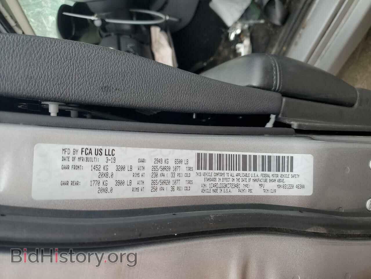 2019 DODGE DURANGO - VIN: 1C4RDJDG3KC723481 - Photo 13