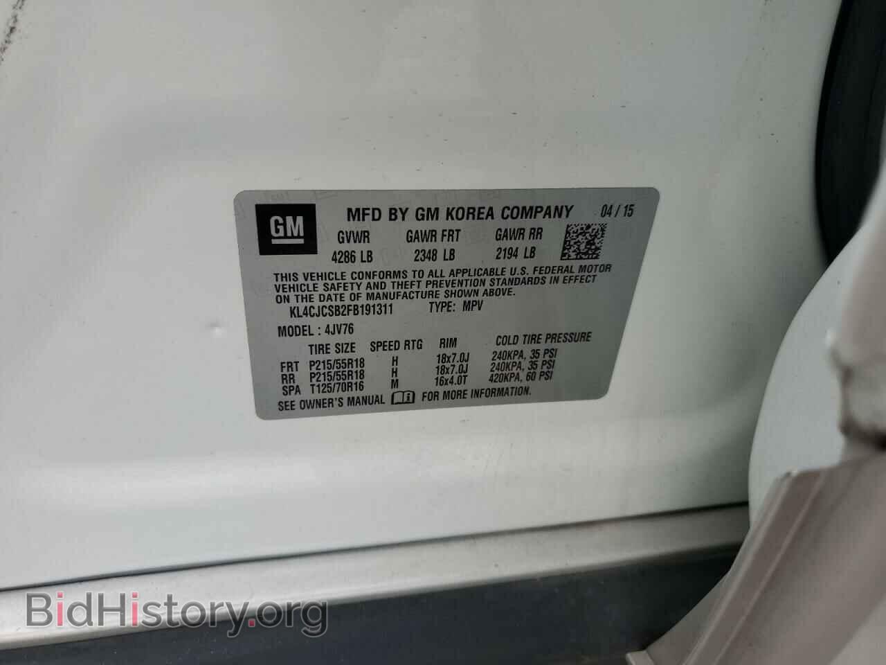 2015 BUICK ENCORE - VIN: KL4CJCSB2FB191311 - Photo 13