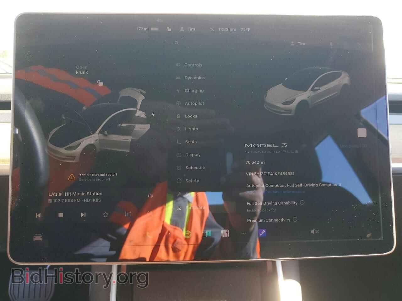 2019 TESLA MODEL 3 - VIN: 5YJ3E1EA1KF484951 - Фото 9
