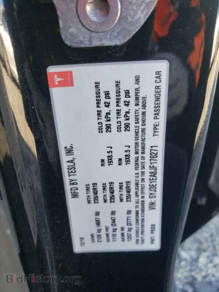 2018 TESLA MODEL 3 - VIN: 5YJ3E1EA8JF176271 - Фото 13