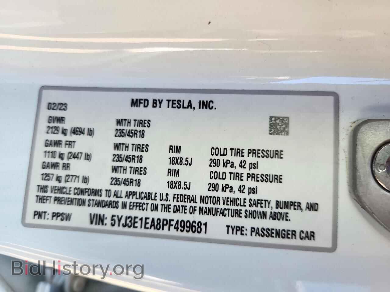 2023 TESLA MODEL 3 - VIN: 5YJ3E1EA8PF499681 - Photo 12