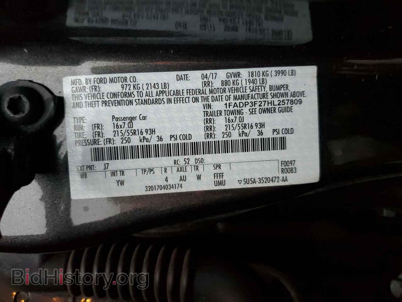 2017 FORD FOCUS - VIN: 1FADP3F27HL257809 - Фото 12