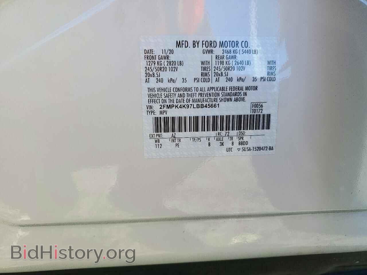 2020 FORD EDGE - VIN: 2FMPK4K97LBB45661 - Photo 12