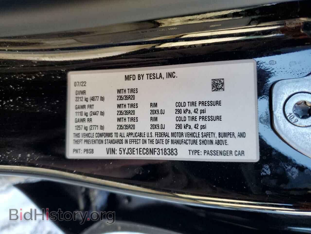 2022 TESLA MODEL 3 - VIN: 5YJ3E1EC8NF318383 - Photo 12